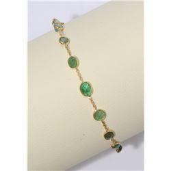 14KT GOLD EMERALD (3.85CT) BRACELET