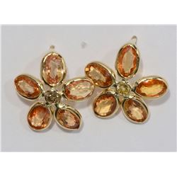 14KT GOLD YELLOW SAPPHIRE (3.0CT) & DIAMOND