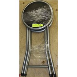 SET OF TWO FOLD-UP METAL & BLACK PADDED