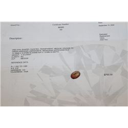 OVAL SHAPED, FACETED ORANGE LABRADORITE GEMSTONE