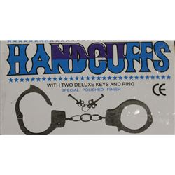 HANDCUFFS W/ 2 DELUXE KEYS & RING