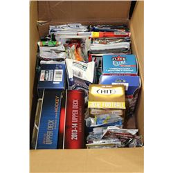 LARGE BOX OF HOCKEY, FOOTBALL & BASEBALL