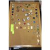 Image 1 : CORK BOARD WITH ASSORTED ALBERTA PINS ETC