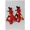 Image 1 : PAIR OF 'BIG RED' PRO SERIES 2 TONNE JACK STANDS