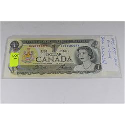 GEM UNC 1973 CANADIAN ONE DOLLAR BANKNOTE