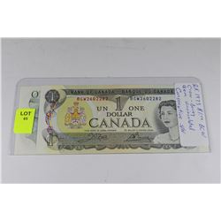 GEM UNC 1973 CANADIAN ONE DOLLAR BANKNOTE X2