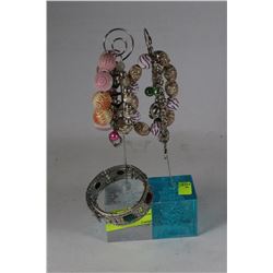 JEWELLERY STAND WITH CONTENTS