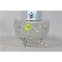 SMALL PINWHEEL CRYSTAL FOOTED BOWL
