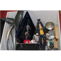 BOX W/ SLASH FIGURINE, BBQ CLEANING KIT,