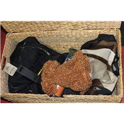 WICKER STORAGE CHEST WITH LAPTOP BAG, SUITCASE BAG
