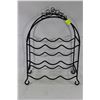 Image 1 : BLACK METAL TABLETOP WINE RACK - HOLDS 9 BOTTLES