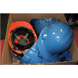 4 NEW SHOCK HARD HATS WITH WINTER LINERS