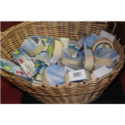 BASKET FILLED WITH NEW PACKAGES OF MASKING TAPE