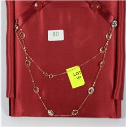 #80 10 KT GOLD WHITE SAPPHIRE NECKLACE