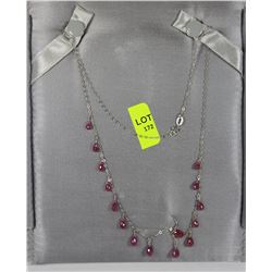 #10 10 KT WHITE GOLD NATURAL RUBY NECKLACE