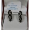 Image 1 : #102 14 KT GOLD BLACK AND WHITE DIAMOND EARRINGS