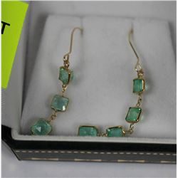 #43 10 KT GOLD EMERALD EARRINGS
