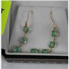Image 1 : #43 10 KT GOLD EMERALD EARRINGS