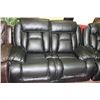 Image 3 : NEW BLACK PERFORATED LEATHER RECLINING SOFA W