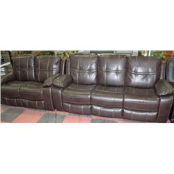 NEW CHOCOLATE BROWN RECLINING SOFA W LOVE SEAT