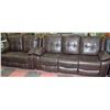 Image 1 : NEW CHOCOLATE BROWN RECLINING SOFA W LOVE SEAT
