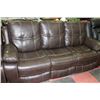 Image 2 : NEW CHOCOLATE BROWN RECLINING SOFA W LOVE SEAT