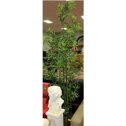 LARGE BAMBOO FLOOR PLANT IN DESIGNER METAL