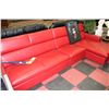 Image 1 : RED LEATHERETTE LARGE 3 PC SECTIONAL