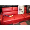 Image 2 : RED LEATHERETTE LARGE 3 PC SECTIONAL