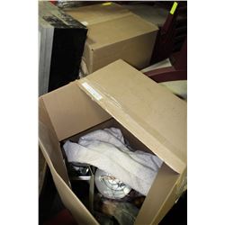 2 LARGE BOXES OF HANGING AND VANITY LIGHTING