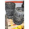 Image 1 : PALLET OF ASSORTED QUAD TIRES WITH RIMS