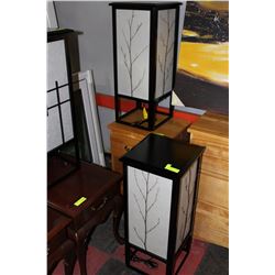 BLACK AND WHITE FLOOR/ TABLE TWIG LAMP X2
