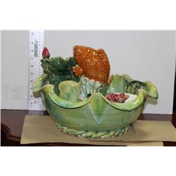SMALL PORCELAIN KOI FOUNTAIN