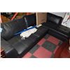Image 1 : BLACK LEATHERETTE L SHAPE SECTIONAL