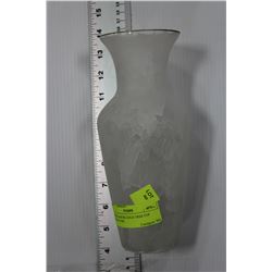 WHITE & ROSE GOLD TRIM TOP GLASS VASE