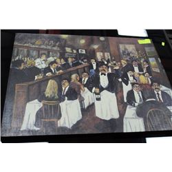 FRAMED CANVAS PRINT OF BUSY RESTAURANT
