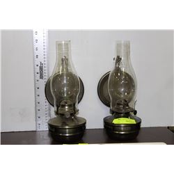 VINTAGE WALL SCONCE OIL LANTERN X2