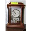 Image 1 : MANTLE WOOD & GLASS FRAMED CLOCK