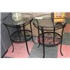 Image 1 : PAIR OF METAL AND GLASS END TABLES