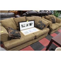 GOLD TONE SHOWHOME SOFA  AND LOVESEAT