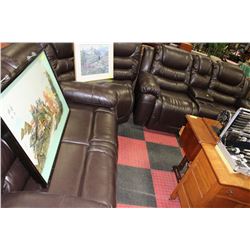 NEW CHOCOLATE BROWN LEATHER RECLINING SECTIONAL