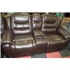 Image 2 : NEW CHOCOLATE BROWN LEATHER RECLINING SECTIONAL