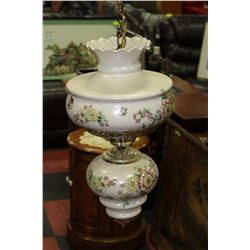 VINTAGE HANGING HANDPAINTED LAMP