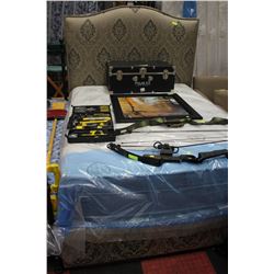 QUEEN SIZE SHOWHOME NAILHEAD BEDFRAME