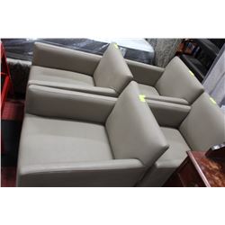 LIGHT BROWN LEATHER ARM CHAIR