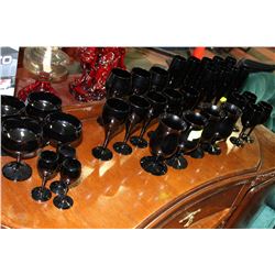 COLLECTION OF BLACK GLASSES