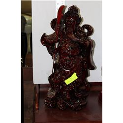 LARGE RED & BLACK POLYRESIN LOYALTY WARRIOR