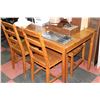 Image 1 : WOOD KITCHEN TABLE W/ 4 CHAIRS (DAMAGED)