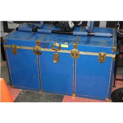 LARGE BLUE LOCKABLE CHEST W/ HANDLES