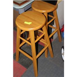PAIR OF WOODEN STOOLS
